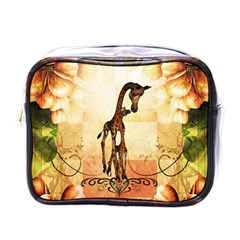 Cute Giraffe Mum With Funny Giraffe Baby Mini Toiletries Bag (one Side) by FantasyWorld7