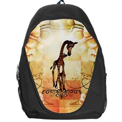 Cute Giraffe Mum With Funny Giraffe Baby Backpack Bag by FantasyWorld7