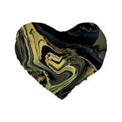 Yellow Nebula Standard 16  Premium Heart Shape Cushions