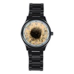 Flower Stainless Steel Round Watch Front