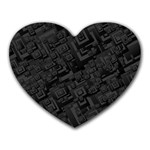 Black Rectangle Wallpaper Grey Heart Mousepads Front