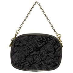 Black Rectangle Wallpaper Grey Chain Purse (one Side)