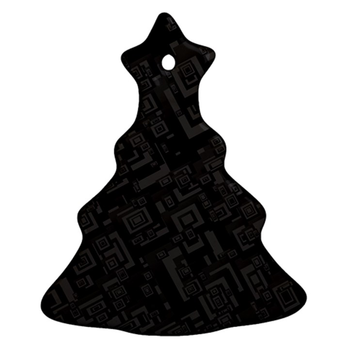 Black Rectangle Wallpaper Grey Christmas Tree Ornament (Two Sides)