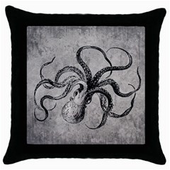 Vintage Octopus  Throw Pillow Case (black)