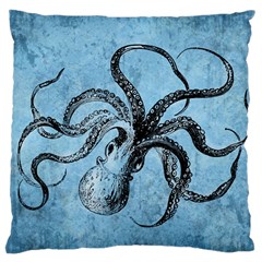 Vintage Octopus  Large Cushion Case (one Side) by Valentinaart