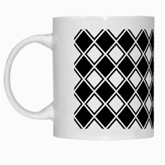 Square Diagonal Pattern Seamless White Mugs by Nexatart