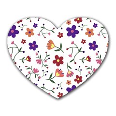 Flowers Pattern Texture Nature Heart Mousepads