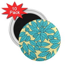 Leaves Dried Leaves Stamping 2 25  Magnets (10 Pack)  by Nexatart