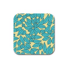 Leaves Dried Leaves Stamping Rubber Square Coaster (4 pack) 