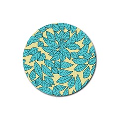 Leaves Dried Leaves Stamping Rubber Coaster (Round) 