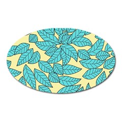 Leaves Dried Leaves Stamping Oval Magnet by Nexatart