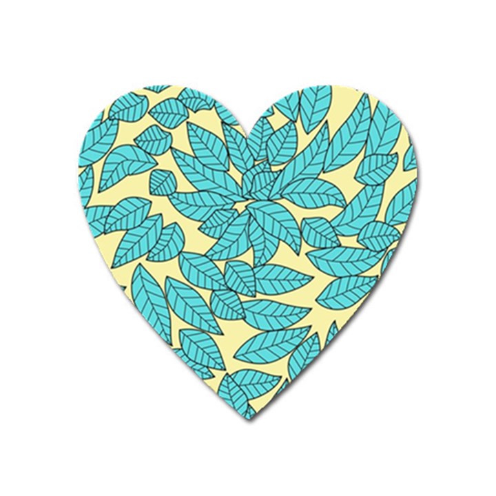Leaves Dried Leaves Stamping Heart Magnet
