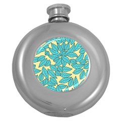 Leaves Dried Leaves Stamping Round Hip Flask (5 oz)