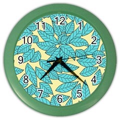 Leaves Dried Leaves Stamping Color Wall Clock