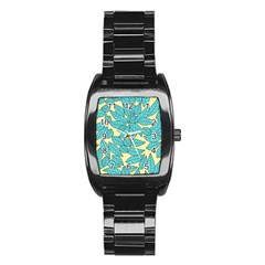 Leaves Dried Leaves Stamping Stainless Steel Barrel Watch