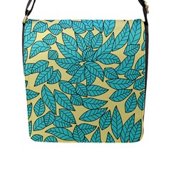 Leaves Dried Leaves Stamping Flap Closure Messenger Bag (l)