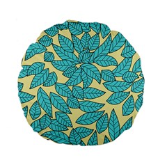 Leaves Dried Leaves Stamping Standard 15  Premium Flano Round Cushions