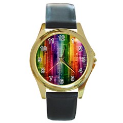 Skyline Light Rays Gloss Upgrade Round Gold Metal Watch