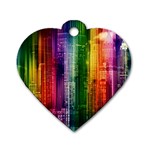 Skyline Light Rays Gloss Upgrade Dog Tag Heart (Two Sides) Back