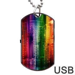 Skyline Light Rays Gloss Upgrade Dog Tag Usb Flash (one Side)