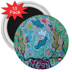 Mystic Mermaid 3  Magnets (10 Pack)  by chellerayartisans