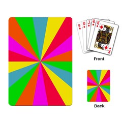 Neon Rainbow Burst Playing Cards Single Design by PodArtist