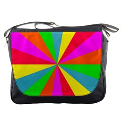 Neon Rainbow Burst Messenger Bag by PodArtist