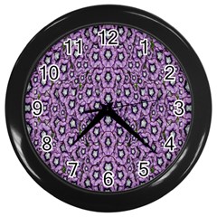 Ornate Forest Of Climbing Flowers Wall Clock (Black)
