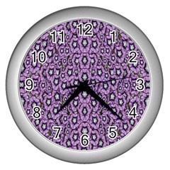 Ornate Forest Of Climbing Flowers Wall Clock (Silver)