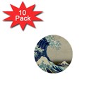 The Classic Japanese Great Wave off Kanagawa by Hokusai 1  Mini Buttons (10 pack)  Front