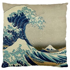 The Classic Japanese Great Wave Off Kanagawa By Hokusai Large Cushion Case (two Sides) by PodArtist