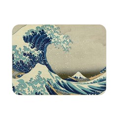 The Classic Japanese Great Wave Off Kanagawa By Hokusai Double Sided Flano Blanket (mini)  by PodArtist