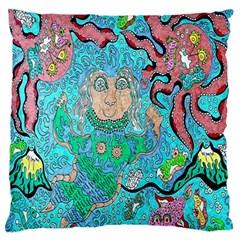 Mesmerizing Mermaid Large Flano Cushion Case (one Side)