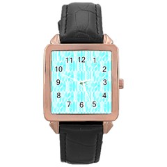 Aqua Blue Colored Waikiki Surfboards  Rose Gold Leather Watch  by PodArtist