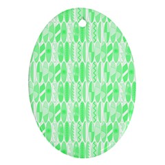 Bright Lime Green Colored Waikiki Surfboards  Oval Ornament (two Sides) by PodArtist