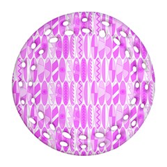 Bright Pink Colored Waikiki Surfboards  Round Filigree Ornament (two Sides) by PodArtist