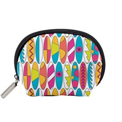 Mini Rainbow Colored Waikiki Surfboards  Accessory Pouch (small) by PodArtist