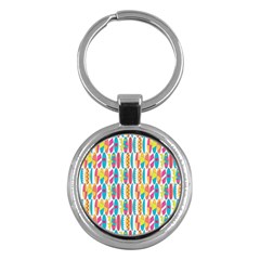 Rainbow Colored Waikiki Surfboards  Key Chains (round)  by PodArtist