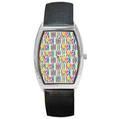 Rainbow Colored Waikiki Surfboards  Barrel Style Metal Watch by PodArtist