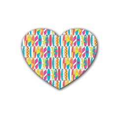 Rainbow Colored Waikiki Surfboards  Heart Coaster (4 Pack)  by PodArtist
