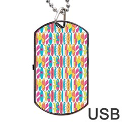 Rainbow Colored Waikiki Surfboards  Dog Tag Usb Flash (one Side) by PodArtist