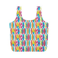 Rainbow Colored Waikiki Surfboards  Full Print Recycle Bag (m) by PodArtist