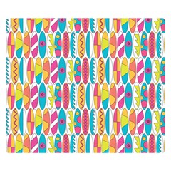 Rainbow Colored Waikiki Surfboards  Double Sided Flano Blanket (small)  by PodArtist