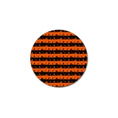 Orange And Black Spooky Halloween Nightmare Stripes Golf Ball Marker (4 Pack) by PodArtist