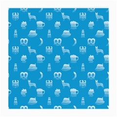 Oktoberfest Bavarian October Beer Festival Motifs In Bavarian Blue Medium Glasses Cloth (2-side) by PodArtist