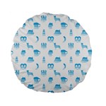 Oktoberfest Bavarian October Beer Festival Motifs in Bavarian Blue Standard 15  Premium Flano Round Cushions Front