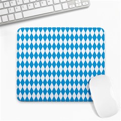 Oktoberfest Bavarian Blue And White Large Diagonal Diamond Pattern Large Mousepads by PodArtist