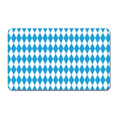 Oktoberfest Bavarian Blue And White Large Diagonal Diamond Pattern Magnet (rectangular) by PodArtist