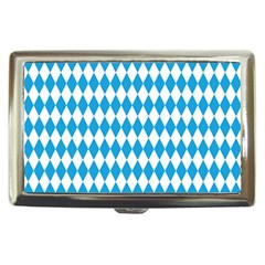 Oktoberfest Bavarian Blue And White Large Diagonal Diamond Pattern Cigarette Money Case by PodArtist