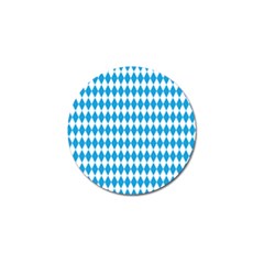 Oktoberfest Bavarian Blue And White Large Diagonal Diamond Pattern Golf Ball Marker by PodArtist
